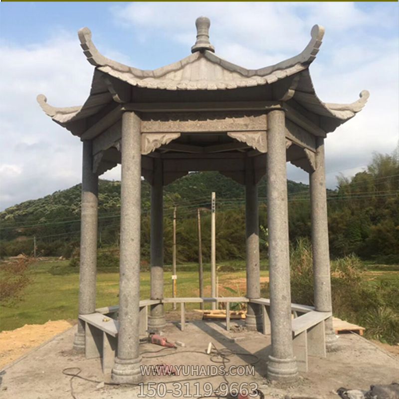 户外景区摆放六角仿古凉亭座椅博鱼网页版