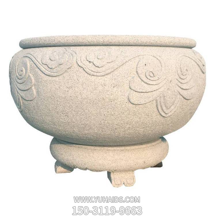 大理石石材花盆鱼缸 欧式石雕花坛博鱼网页版