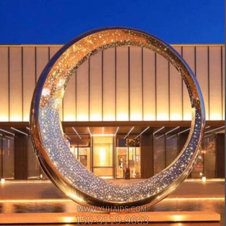 酒店喷泉水景摆件不锈钢圆环博鱼网页版