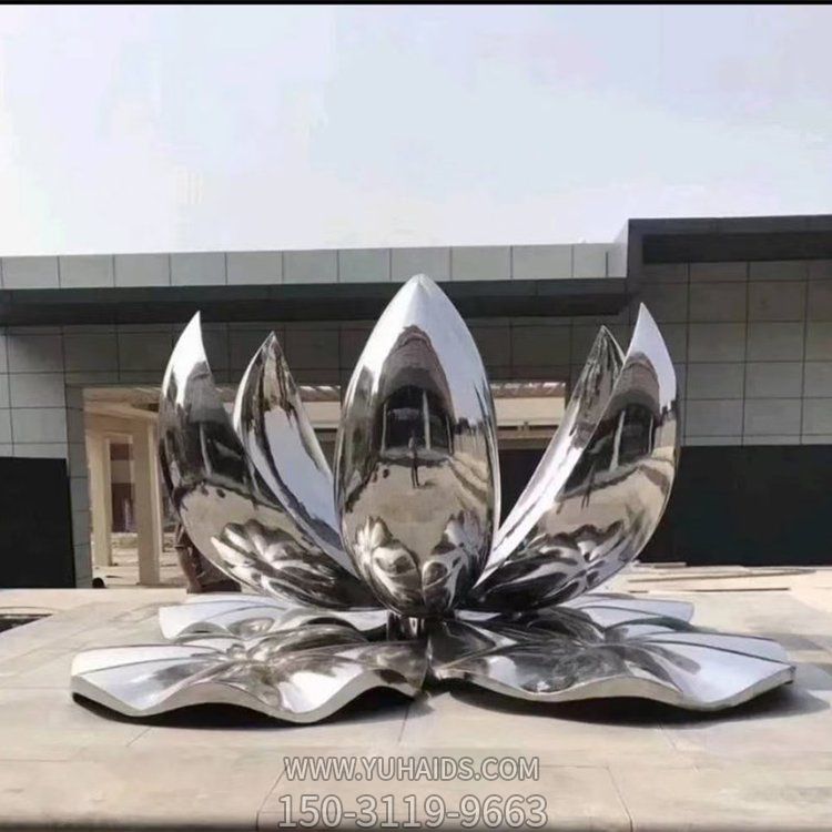 不锈钢镜面广场大型莲花博鱼网页版摆件