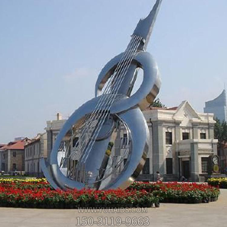 广场大型不锈钢镂空大提琴景观博鱼网页版