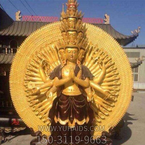 寺庙大型铜喷金千手观音博鱼网页版