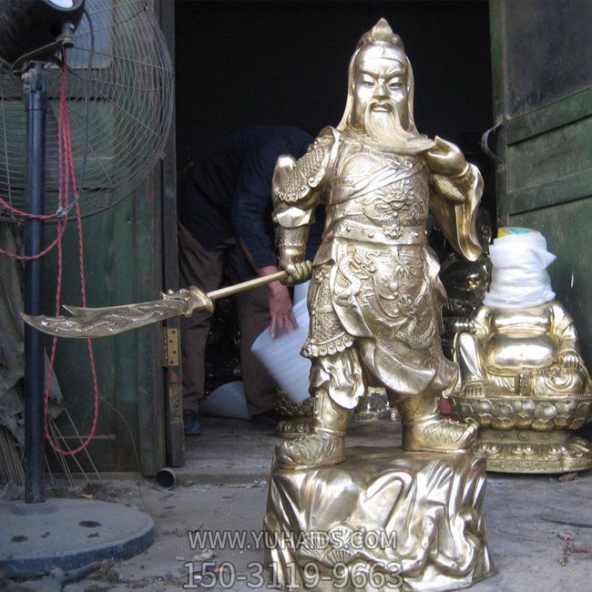 玻璃钢喷金烤漆寺庙家居供奉关公博鱼网页版