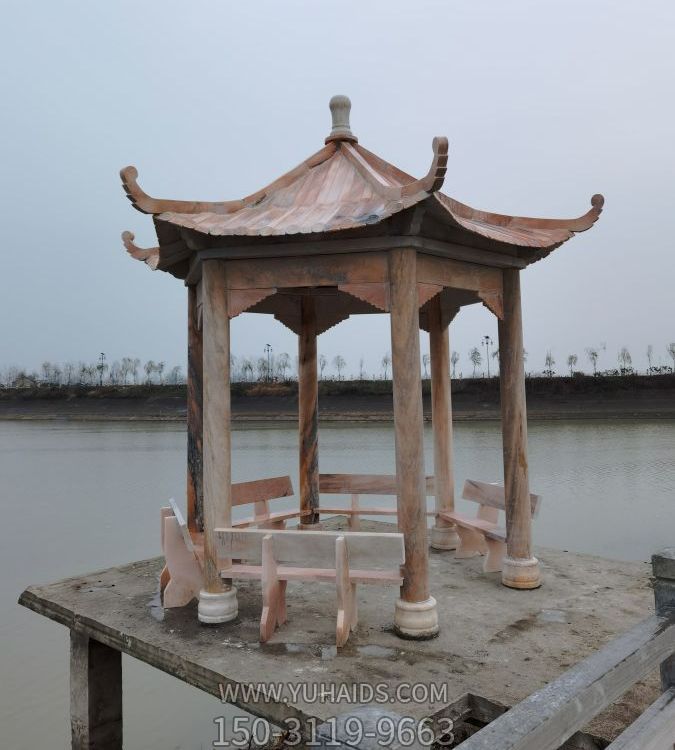 户外中式园林石雕摆件六角凉亭博鱼网页版