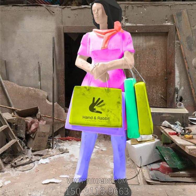 玻璃钢彩绘园林抽象购物人物博鱼网页版