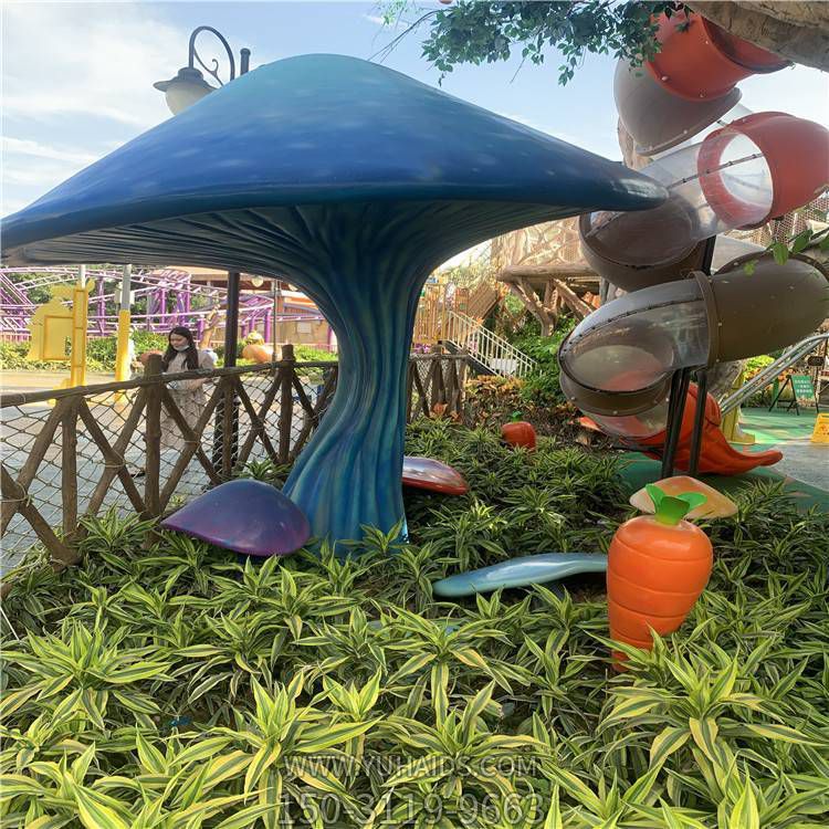 户外景区植物公园大型不锈钢彩绘仿真蘑菇博鱼网页版