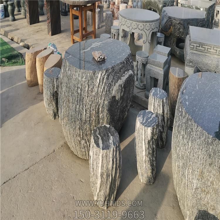 天然石材花岗岩雕刻圆形石桌石凳公园摆件博鱼网页版