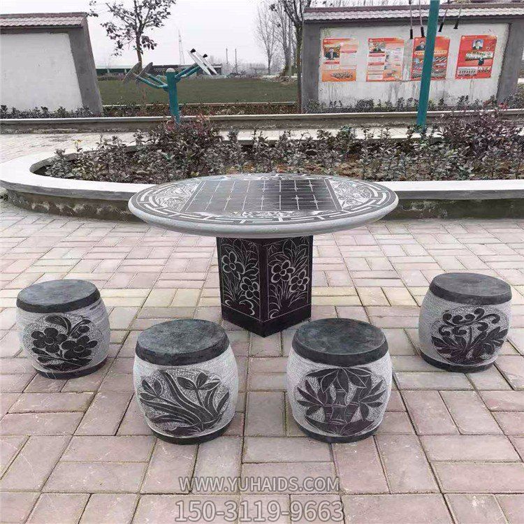 大理石梅兰竹菊圆桌凳博鱼网页版