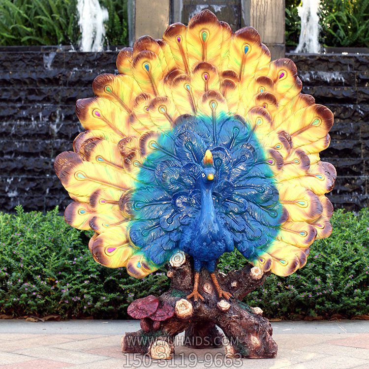 玻璃钢孔雀摆件，开屏孔雀博鱼网页版