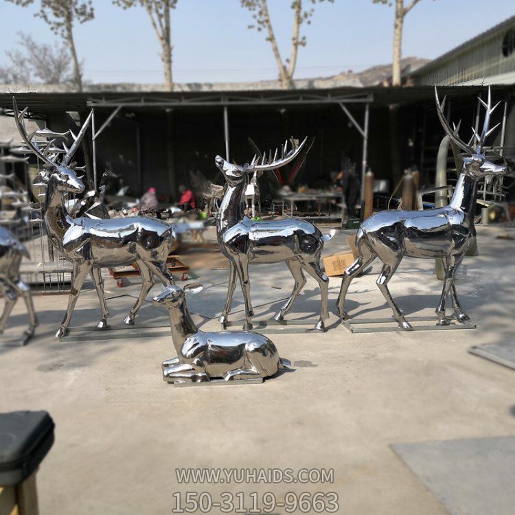 地产售楼处景观装饰招财福鹿金属梅花鹿摆件博鱼网页版