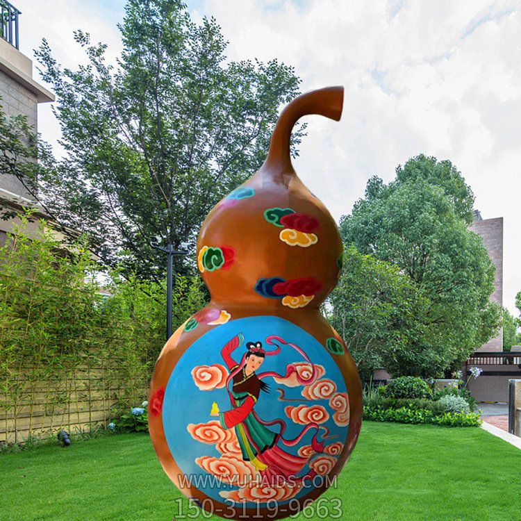 景区广场摆放玻璃钢彩绘葫芦博鱼网页版