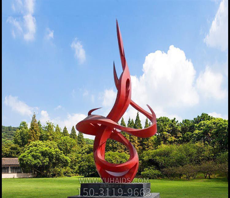 校园景观不锈钢红色创意彩带博鱼网页版