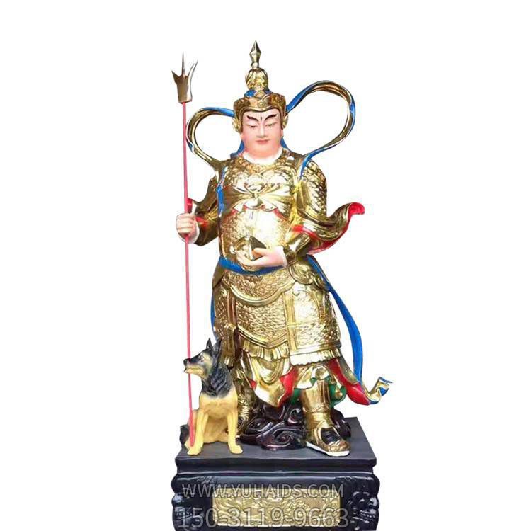 景区寺庙佛像玻璃钢喷金烤漆二郎神杨戬博鱼网页版