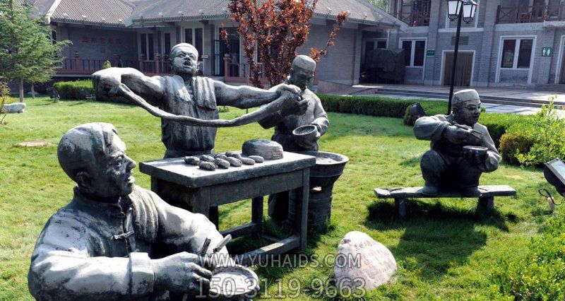 园林景区做拉面的人物小品景观青铜博鱼网页版