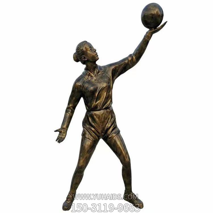 玻璃钢仿铜户外园林景观打排球的人物景观博鱼网页版