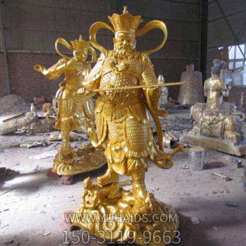 寺院摆放黄铜铸造大型四大天王神像博鱼网页版