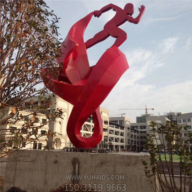 校园摆放不锈钢抽象奔跑剪影景观标识博鱼网页版