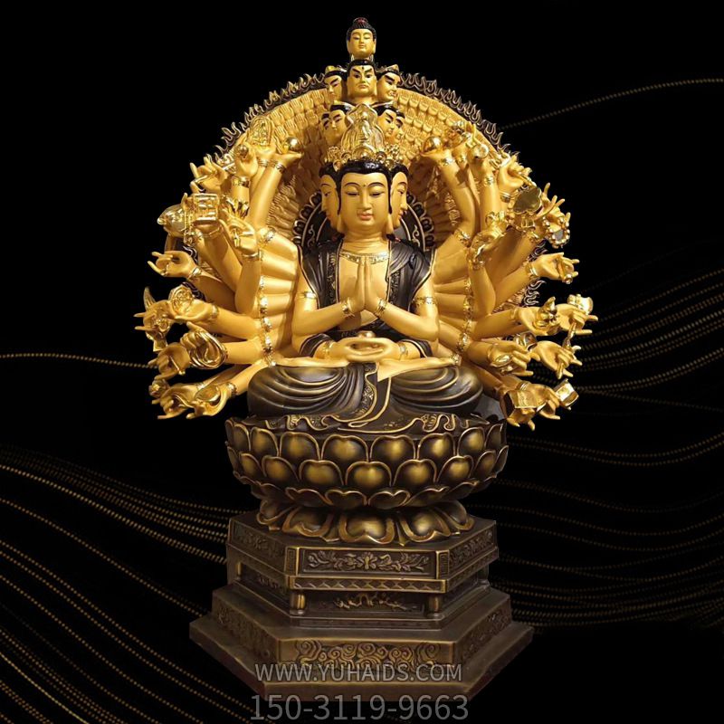 彩绘铜雕寺庙景区千手观音博鱼网页版