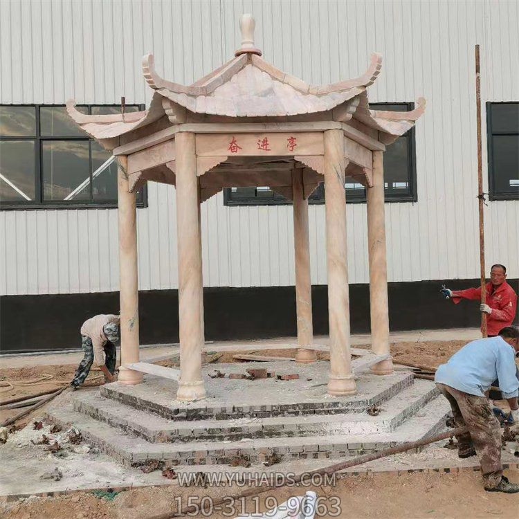 园林庭院大理石古建中式石亭博鱼网页版摆件 