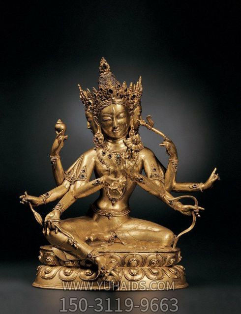 寺庙铜雕喷金长寿三尊之尊胜佛母博鱼网页版