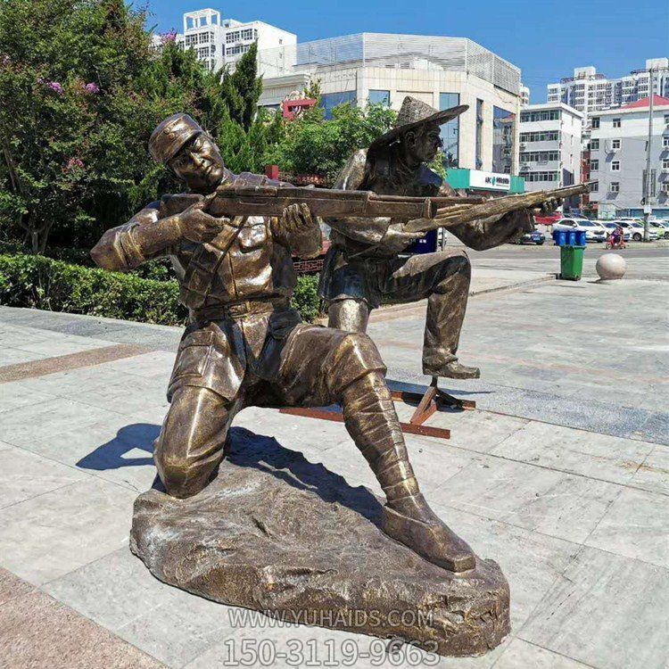 端枪射击的八路军战士铜雕博鱼网页版