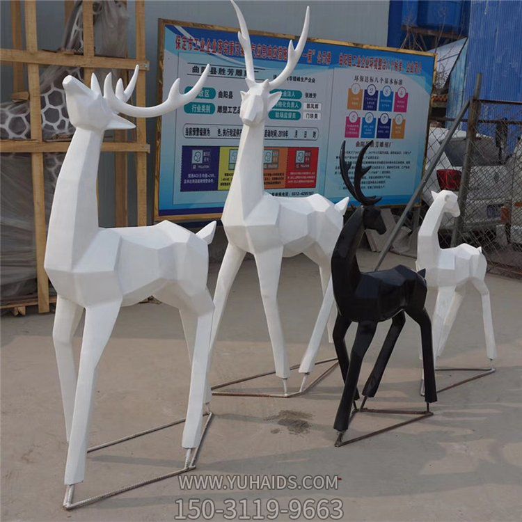 不锈钢几何块面抽象梅花鹿博鱼网页版