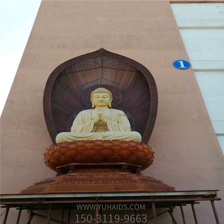 户外大型景观汉白玉石雕三宝佛博鱼网页版