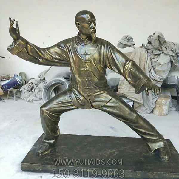 玻璃钢仿铜打太极的人物博鱼网页版