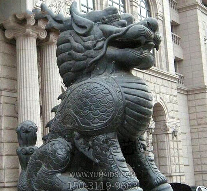 酒店门口大型景观不锈钢仿古做旧麒麟博鱼网页版