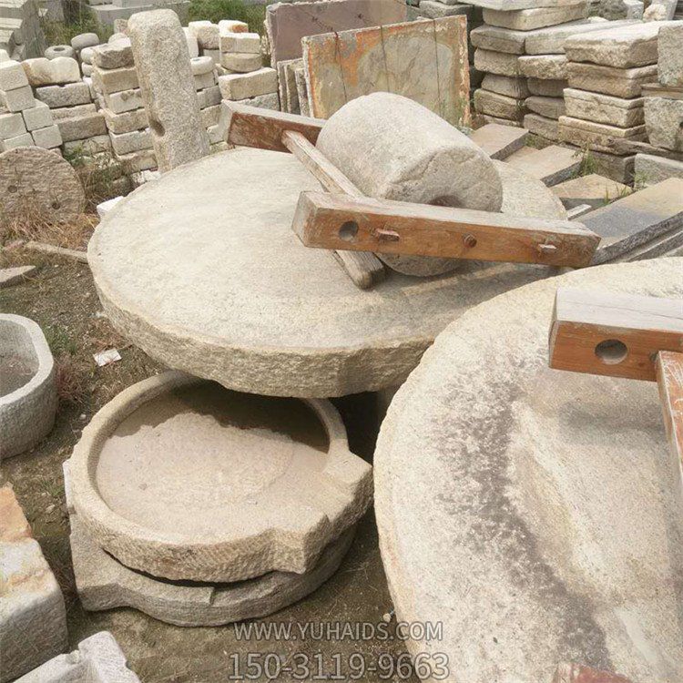 大理石老石槽石碾盘村庄庭院造景流水摆件博鱼网页版