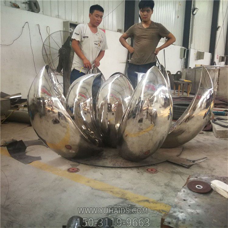 喷泉水景不锈钢镜面莲花摆件博鱼网页版