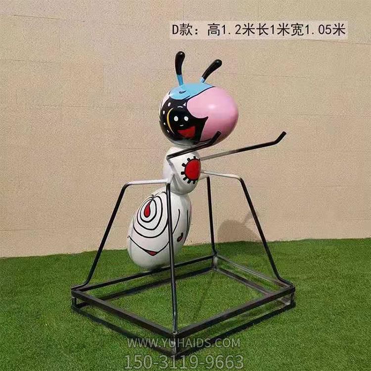 不锈钢彩绘蚂蚁博鱼网页版 酒店会所绿地动物摆件
