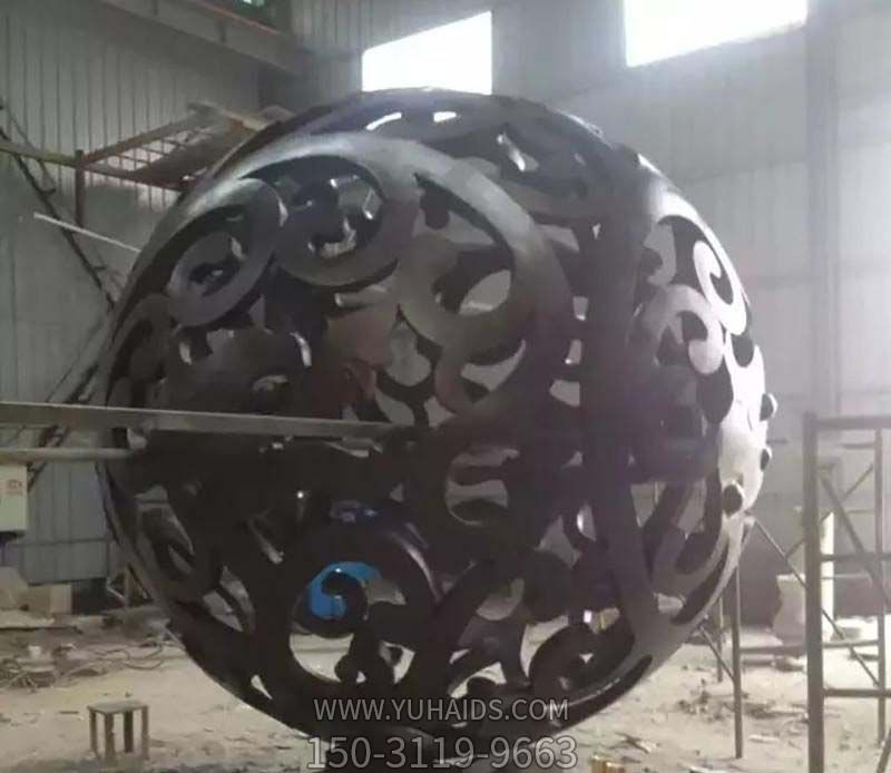 塑公园抽象铸铜镂空球博鱼网页版