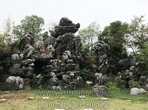 动物园猴子景区摆放灵璧石假山博鱼网页版