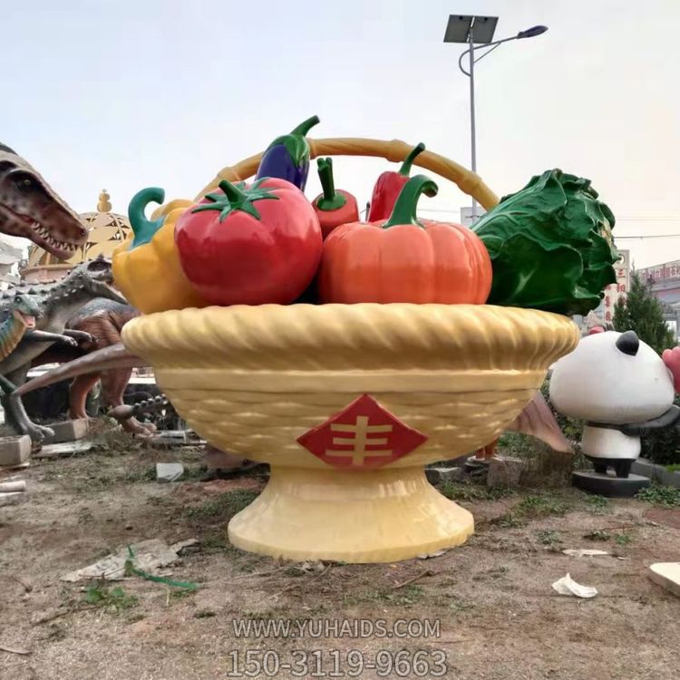 玻璃钢仿真水果蔬菜博鱼网页版 户外大型南瓜白菜草莓摆件农庄景区装饰品