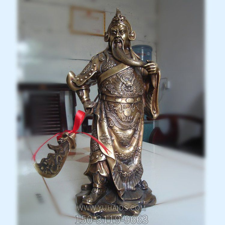  寺庙摆放铸铜武圣古代将领雕像 博鱼网页版