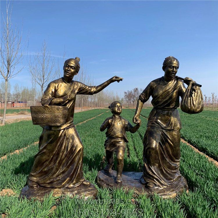 民俗户外玻璃钢仿铜干农活的人物博鱼网页版
