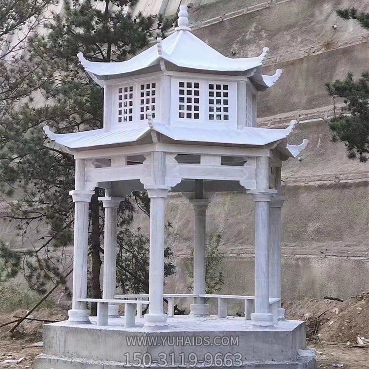 大理石石雕户外园林景观凉亭摆件博鱼网页版