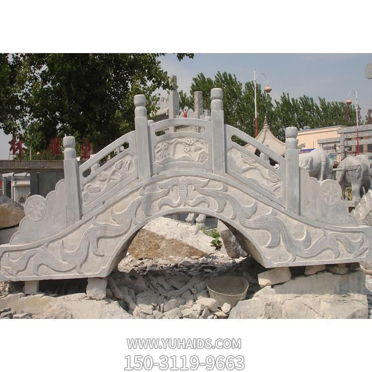 庭院园林石雕景桥 汉白玉观赏桥定制博鱼网页版