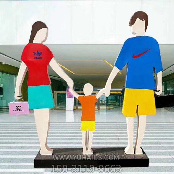 不锈钢彩绘几何一家三口购物抽象人物博鱼网页版