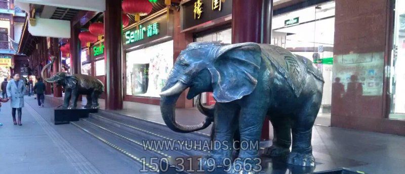城市街道创意景观玻璃钢仿真动物景观大象博鱼网页版