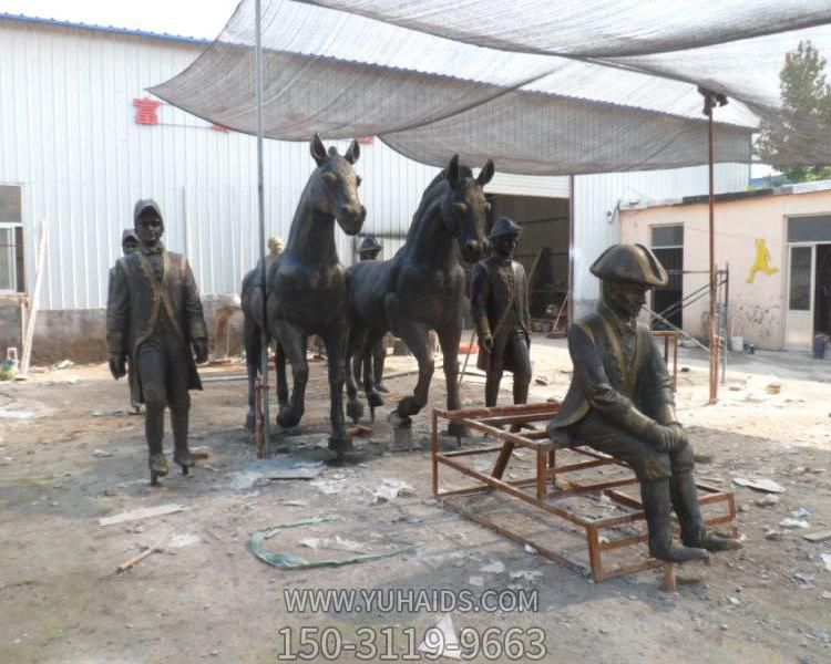 户外园林创意铜雕马群博鱼网页版