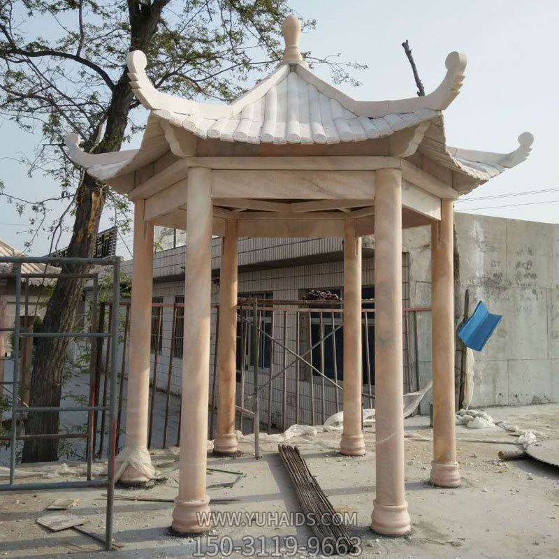 庭院阳台摆放大理石六角休闲凉亭博鱼网页版