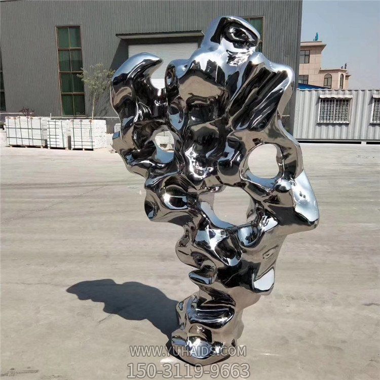 不锈钢镜面抛光抽象园林水池太湖石摆件博鱼网页版