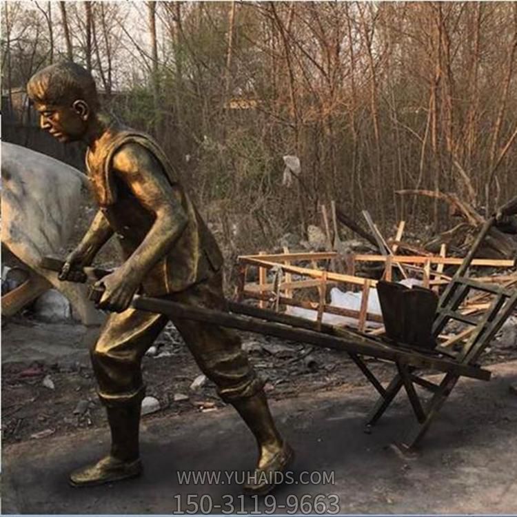 户外园林玻璃钢仿铜耕地的人物博鱼网页版