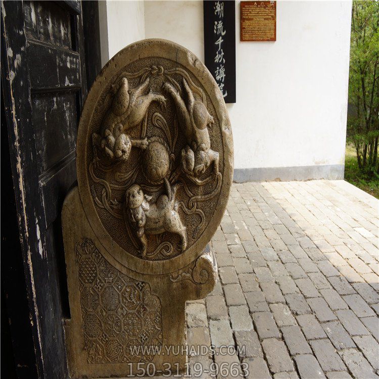 庭院驿站门口仿古做旧浮雕门墩镇宅抱鼓石博鱼网页版