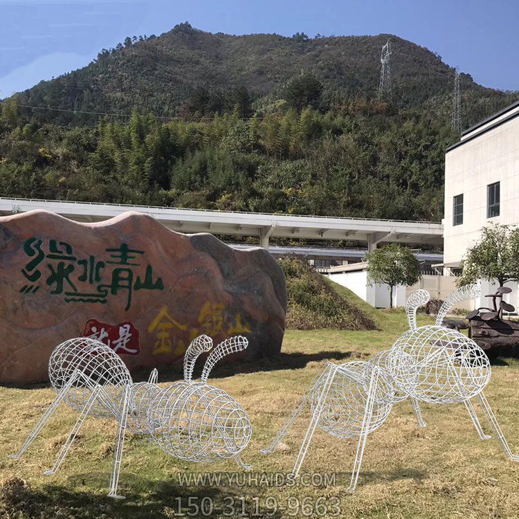不锈钢铁艺蚂蚁，铁丝焊接成的镂空蚂蚁博鱼网页版