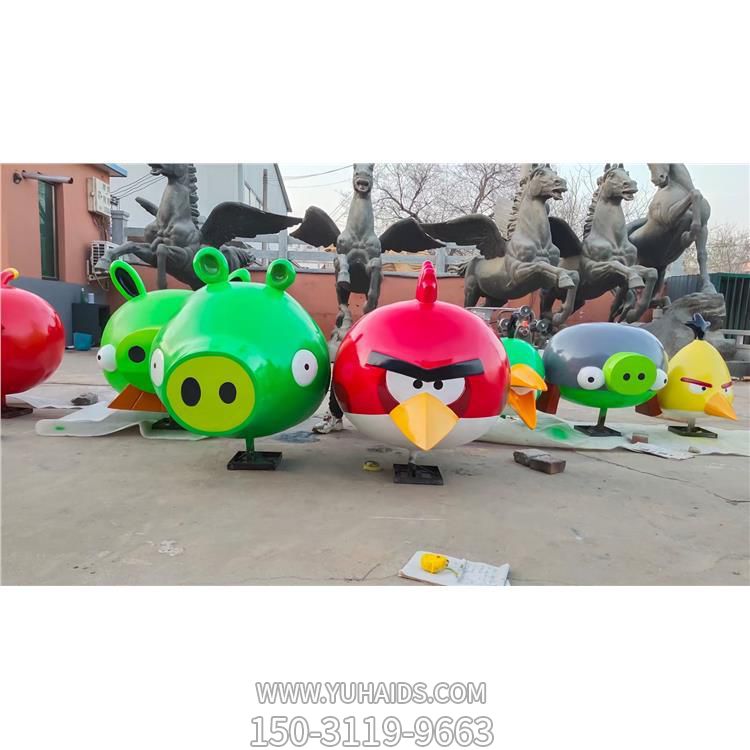 玻璃钢卡通愤怒的小鸟公仔儿童乐园摆件博鱼网页版