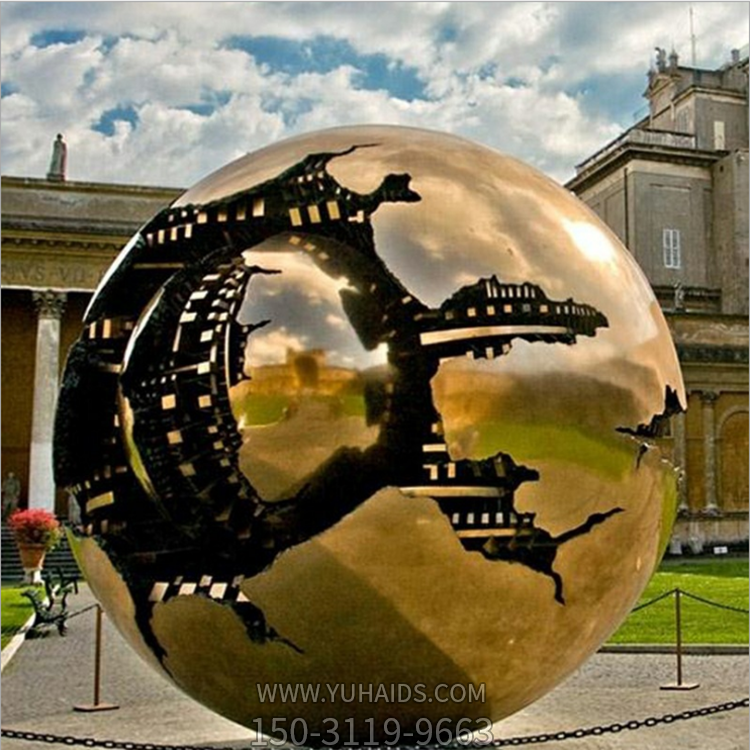镂空的地球，不锈钢创意环保主题景观博鱼网页版