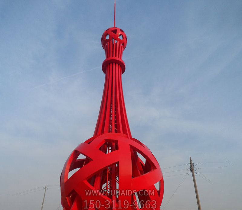 城市不锈钢抽象红色避雷针博鱼网页版